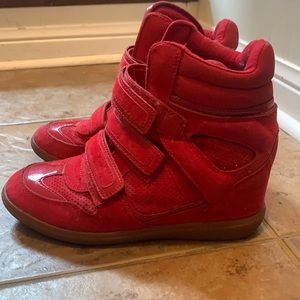 Red Aldo Wedge Sneaker